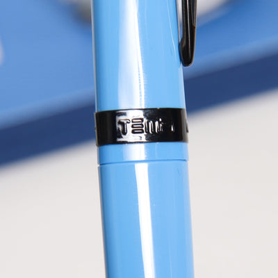 Pineider Modern Times France Racing Blue & Black Rollerball Pen Center Band