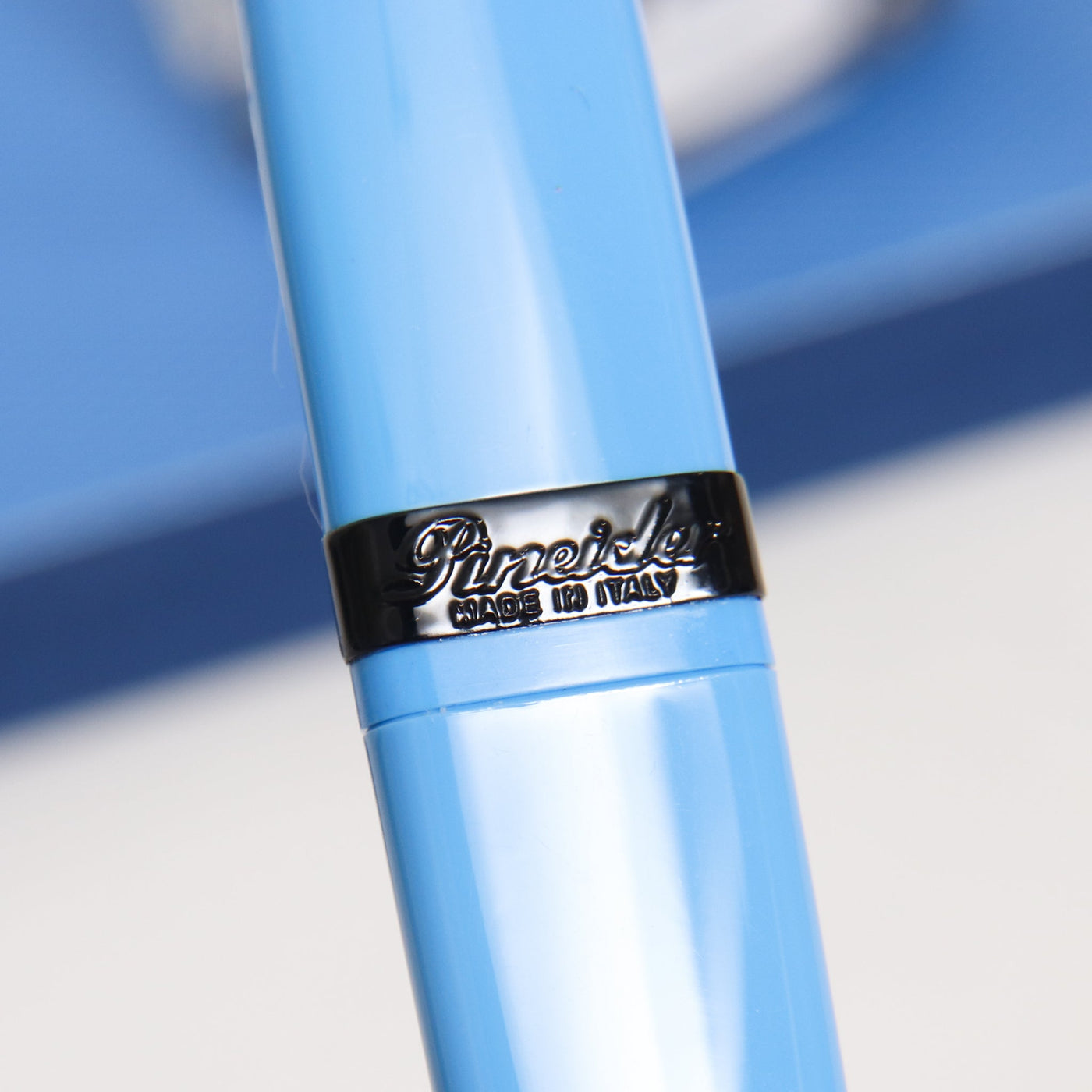 Pineider Modern Times France Racing Blue & Black Rollerball Pen Logo