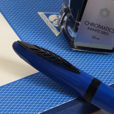 Pineider Modern Times Ocean Blue & Black Ballpoint Pen Clip