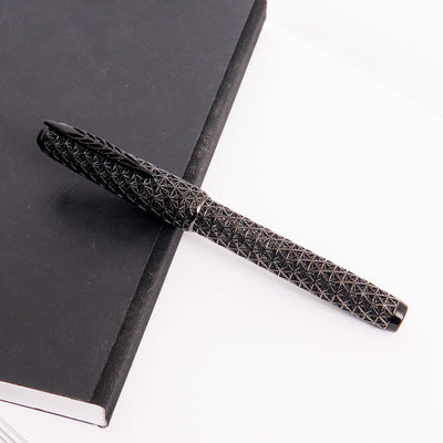 Pineider Psycho Black with Black Trim Fountain Pen Capped