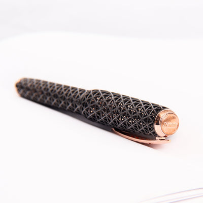 Pineider Psycho Black with Rose Gold Trim Fountain Pen Cap Top