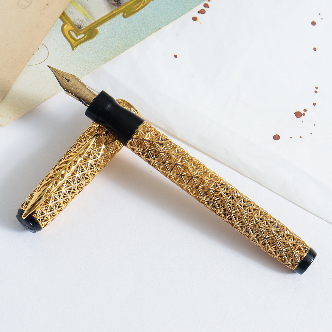 Pineider Psycho 18k Solid Gold Fountain Pen Set - 1/1 Piece Unique