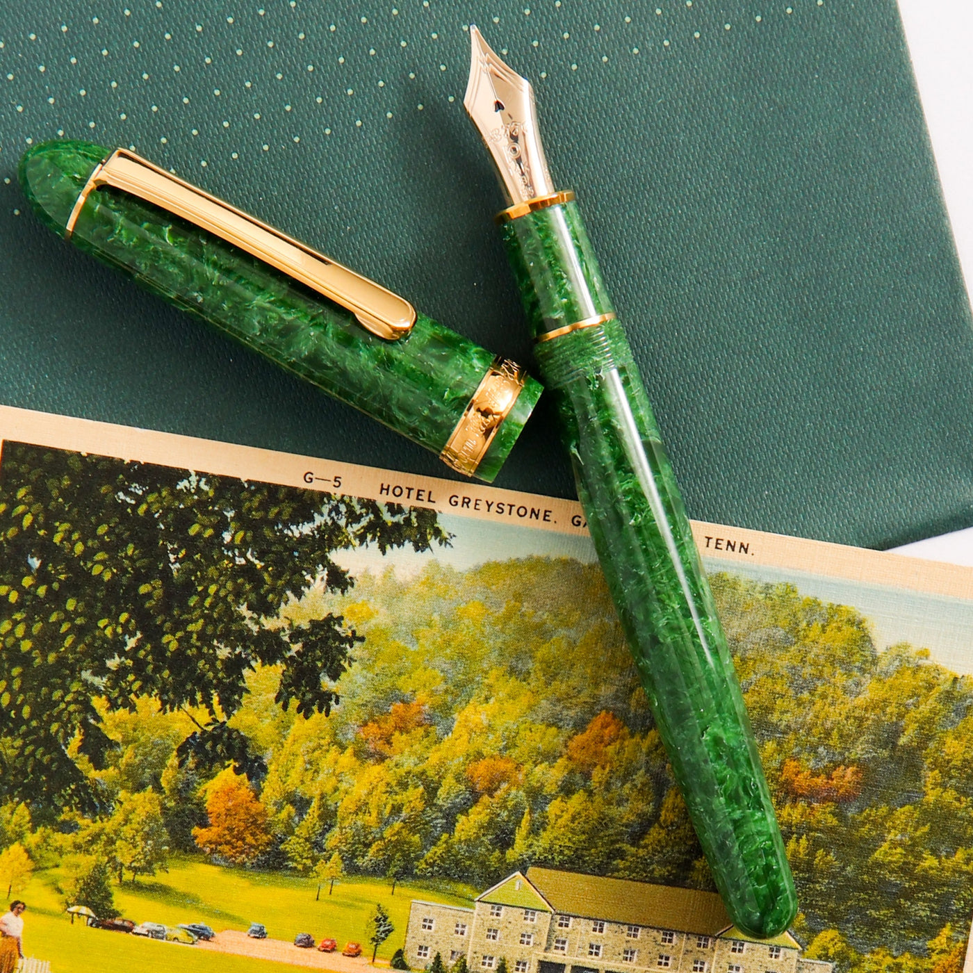 Platinum Century 3776 Jade Celluloid Fountain Pen Green