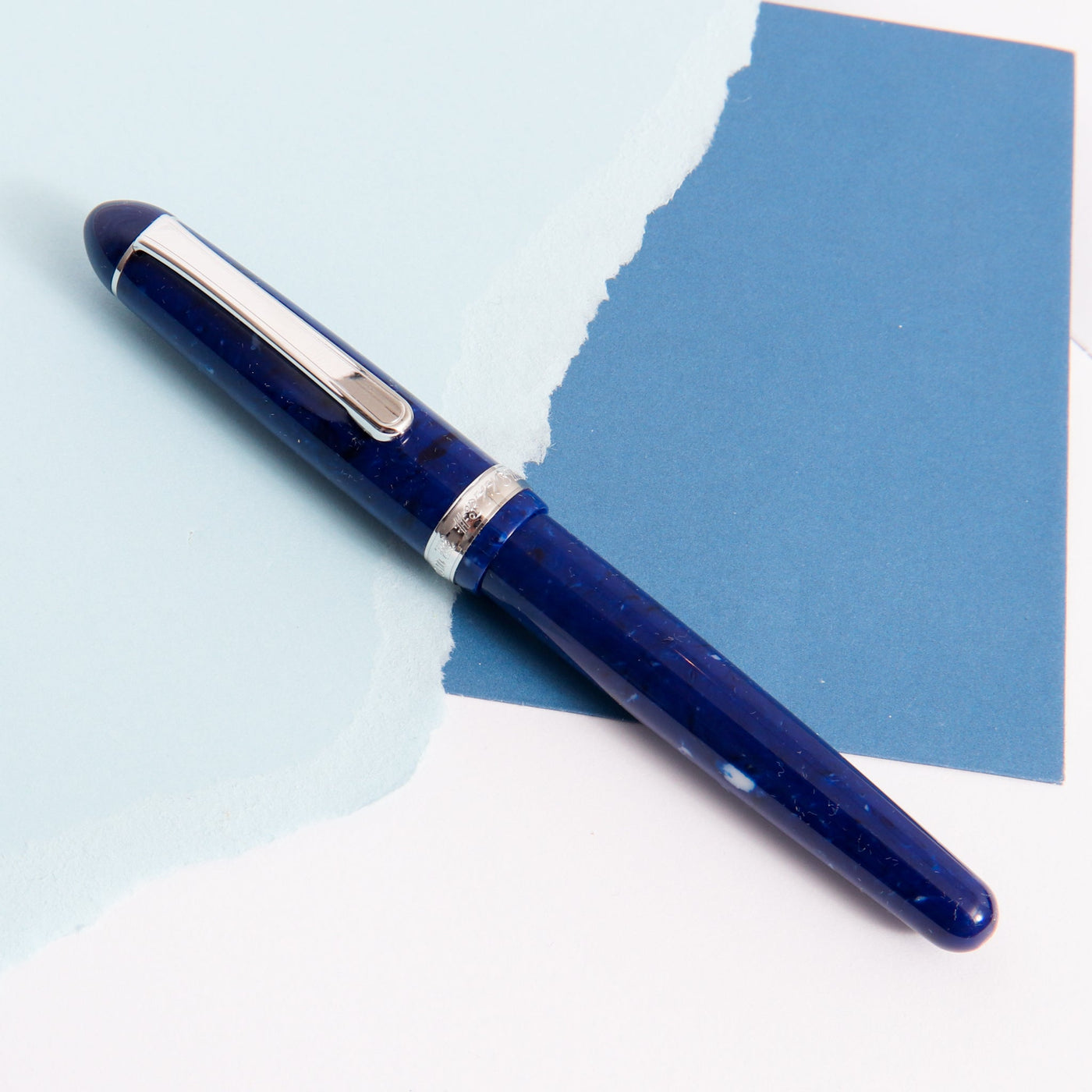 Platinum Century 3776 Midnight Ocean Celluloid Fountain Pen Capped