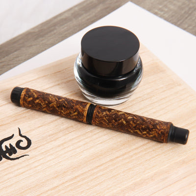 Platinum Izumo Bamboo Torafu Tiger Spotted Fountain Pen Capped