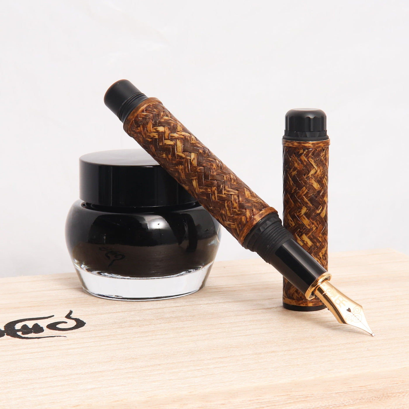 Platinum Izumo Bamboo Torafu Tiger Spotted Fountain Pen With Ink