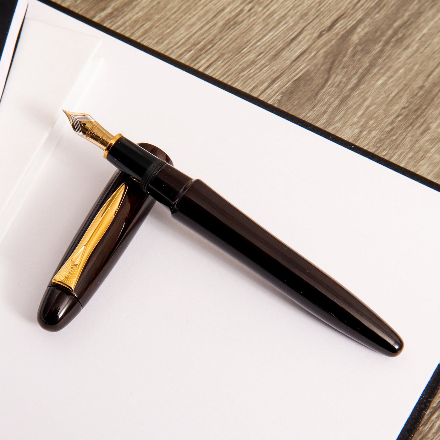 Platinum Izumo Bombay Black Wood Tagay Gloss Fountain Pen