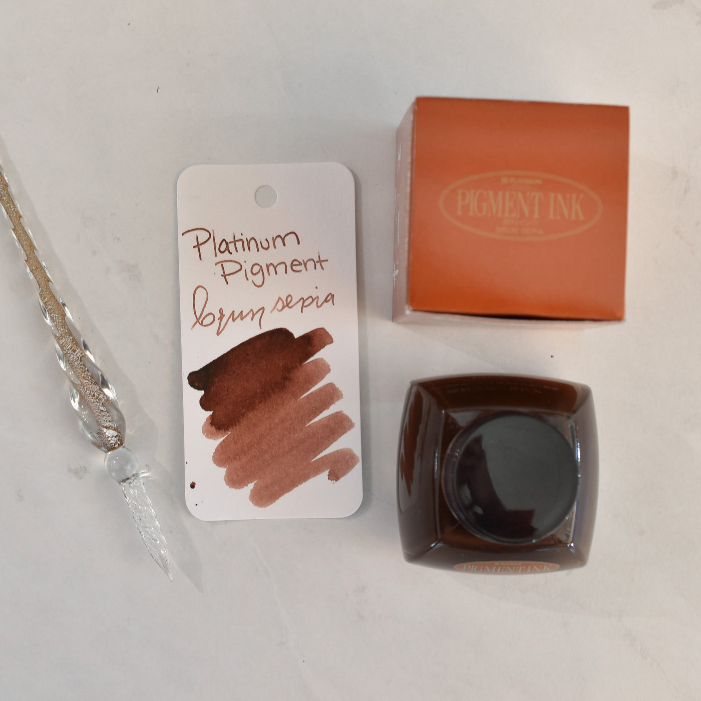 Platinum Pigmented Brown Sepia Ink Bottle