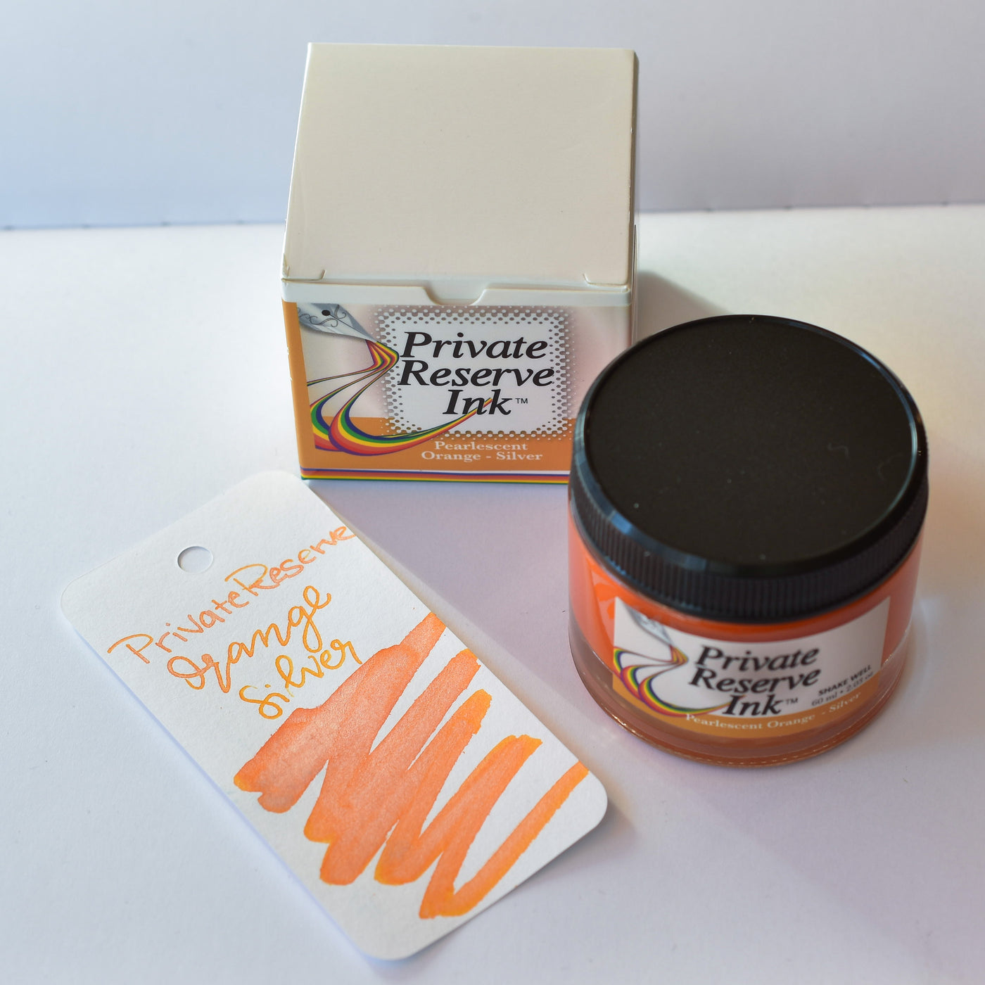 Private Reserve Pearlescent Orange Silver Ink Bottle