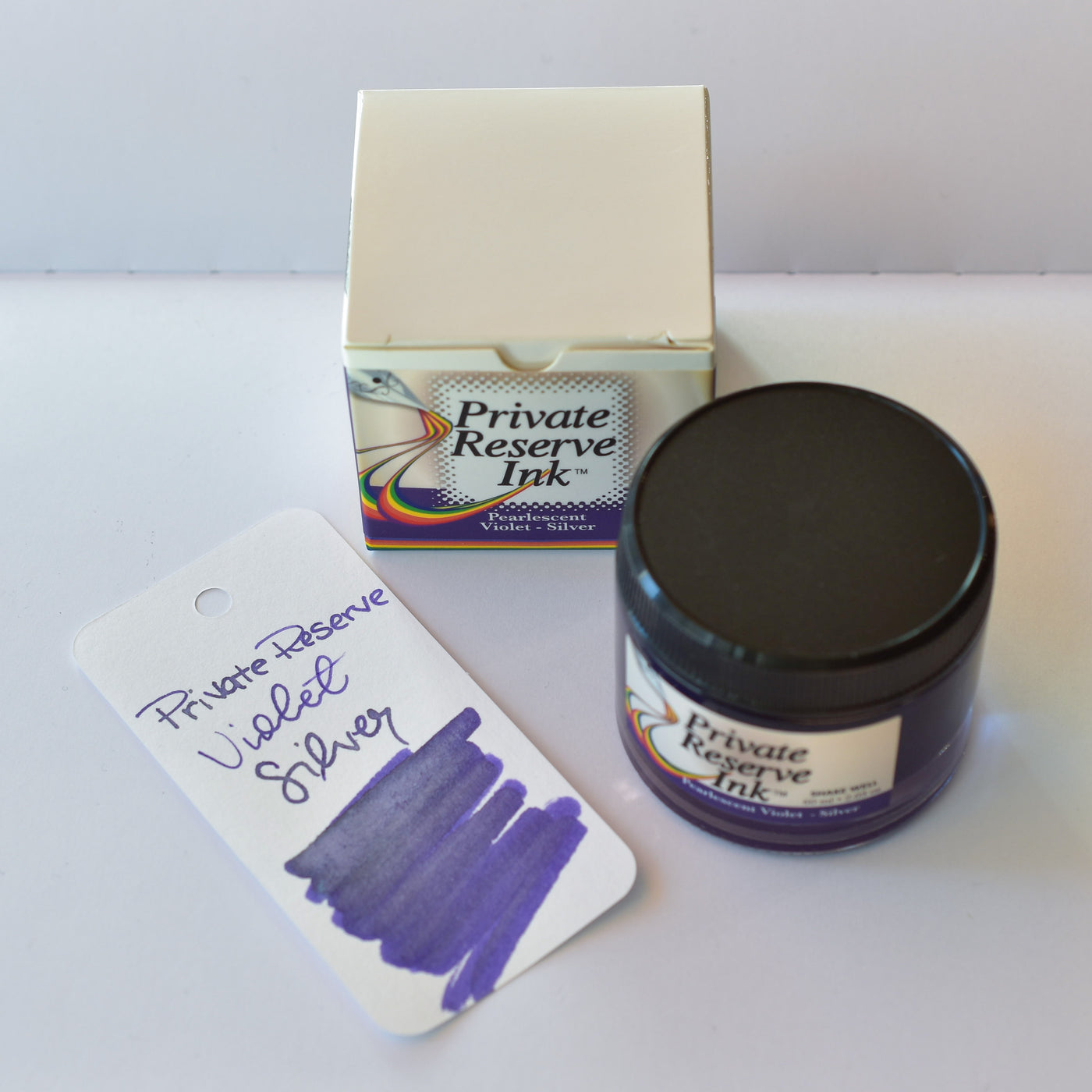 Private Reserve Pearlescent Violet Silver Ink Bottle