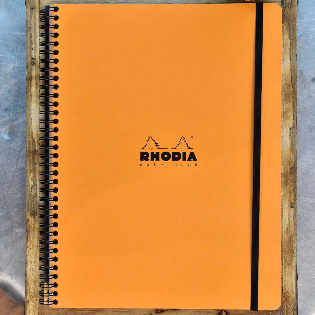 Rhodia 9x11 Elasti Book Orange Lined Notebook