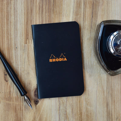 Rhodia Classic Side Staplebound Small Black Graph Notebook