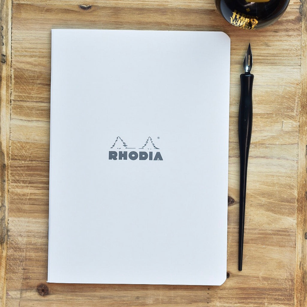 Rhodia Classic Side Staplebound A5 Ice White Lined Notebook – Truphae