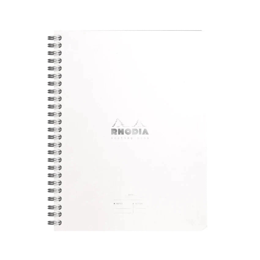 Rhodia Classic Wirebound Ice White Lined Meeting Book
