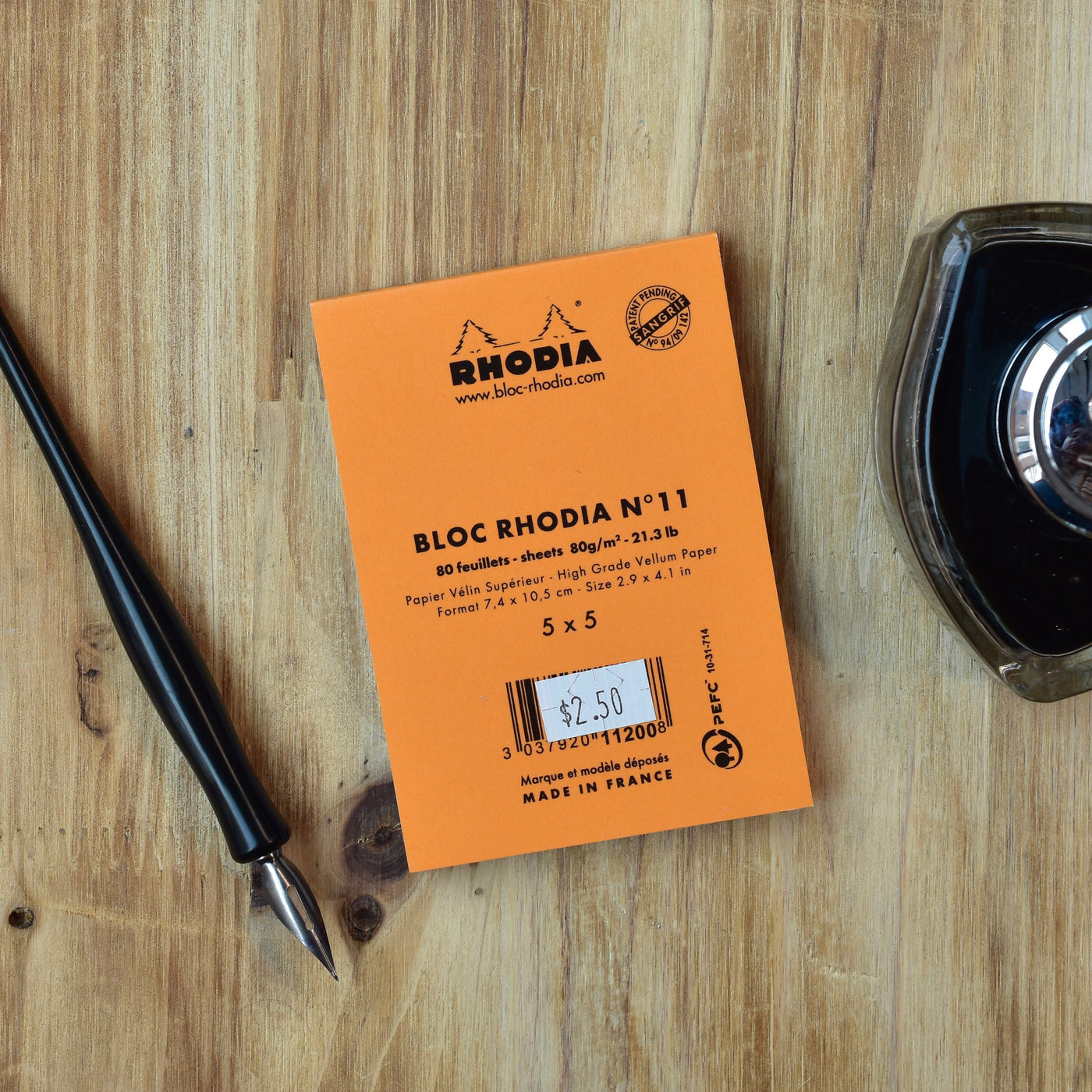 Rhodia No. 11 A7 Orange Graph Notepad