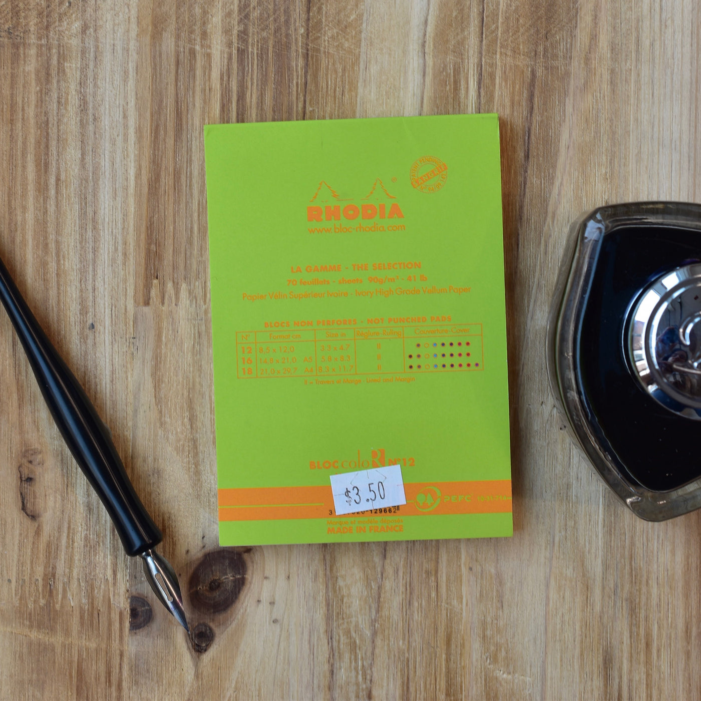 Rhodia No. 12 Premium Small Anise Lined Notepad