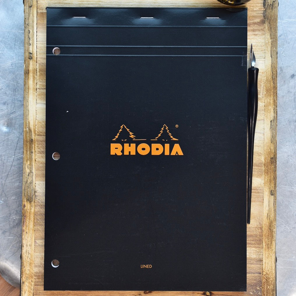 Rhodia No. 18 A4 Black Lined 3 Hole Punch Notepad