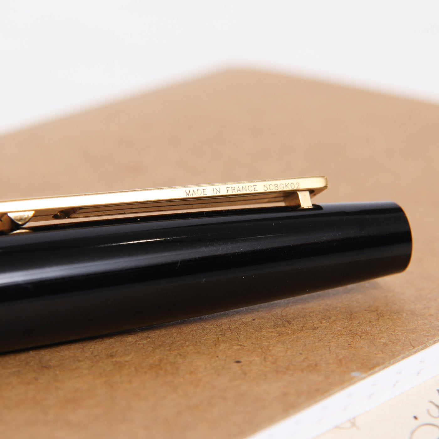 S.T. Dupont Ellipses Black & Gold Ballpoint Pen Preowned Engraving