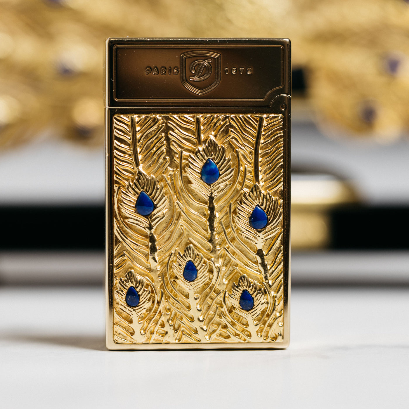 ST Dupont Haute Creation Peacock Lighter & Stand