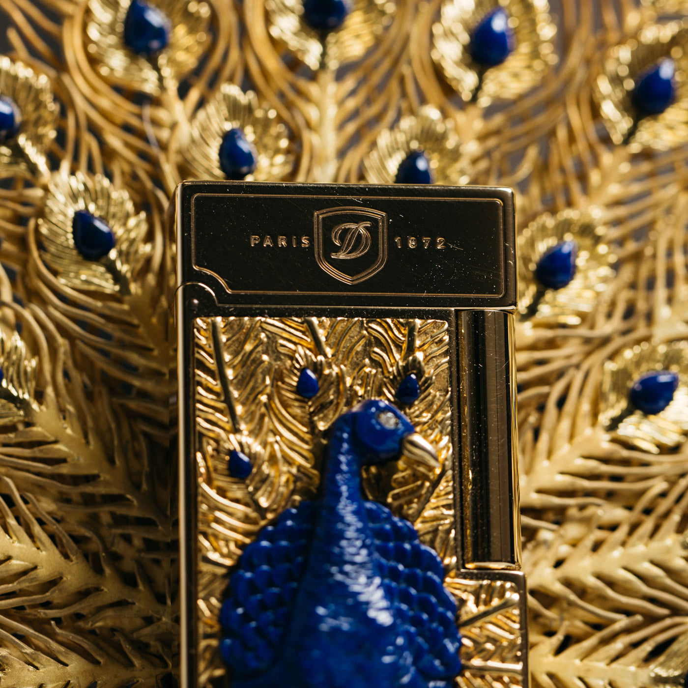 ST Dupont Haute Creation Peacock Lighter & Stand