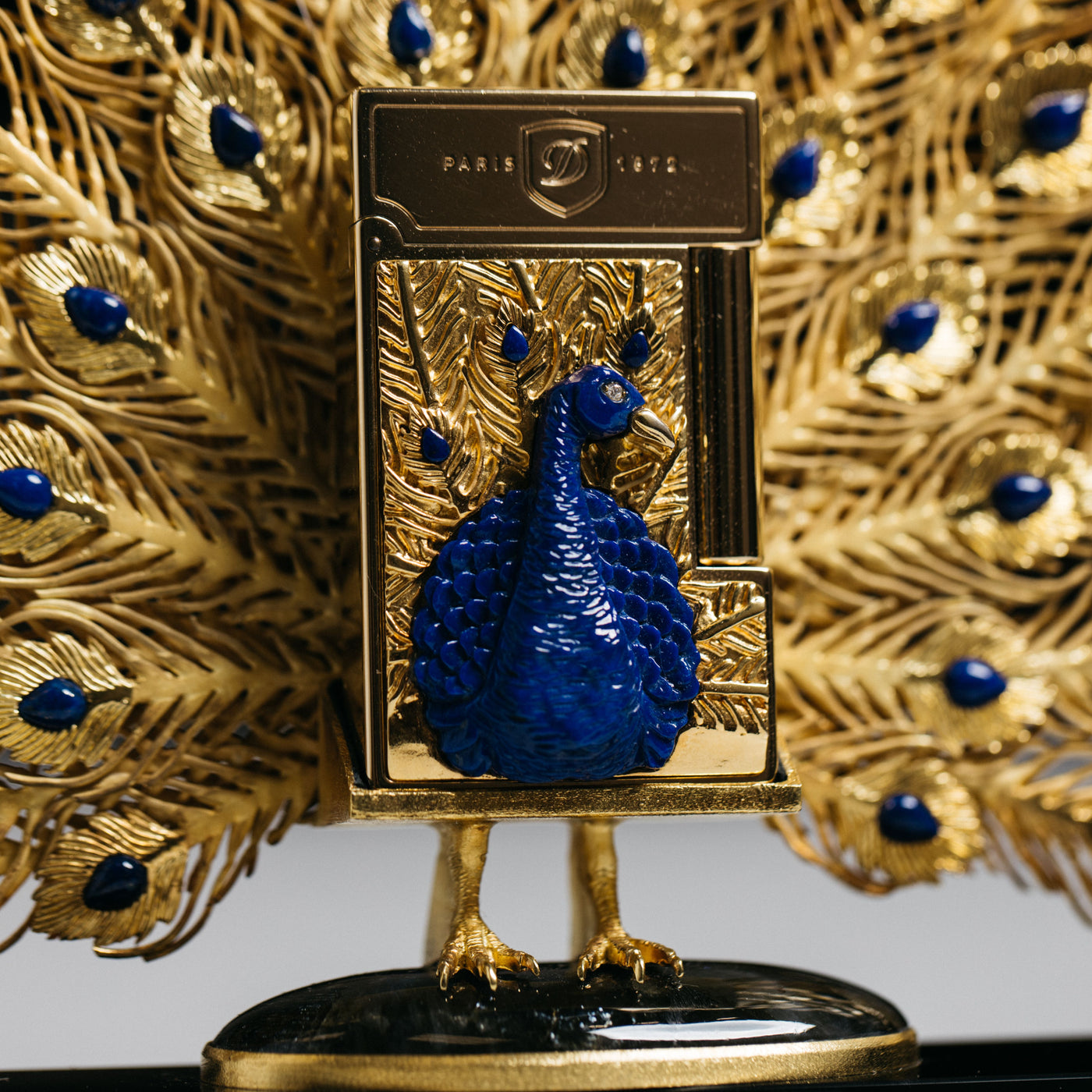 ST Dupont Haute Creation Peacock Lighter & Stand