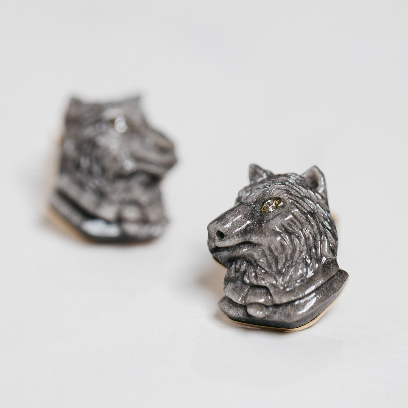 ST Dupont Stones of Fortune Investor Wolf Obsidian Limited Edition Cufflink Set