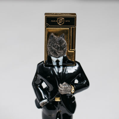 ST Dupont Stones of Fortune Investor Wolf Lighter & Sculpture