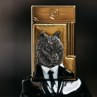 ST Dupont Stones of Fortune Investor Wolf Lighter & Sculpture