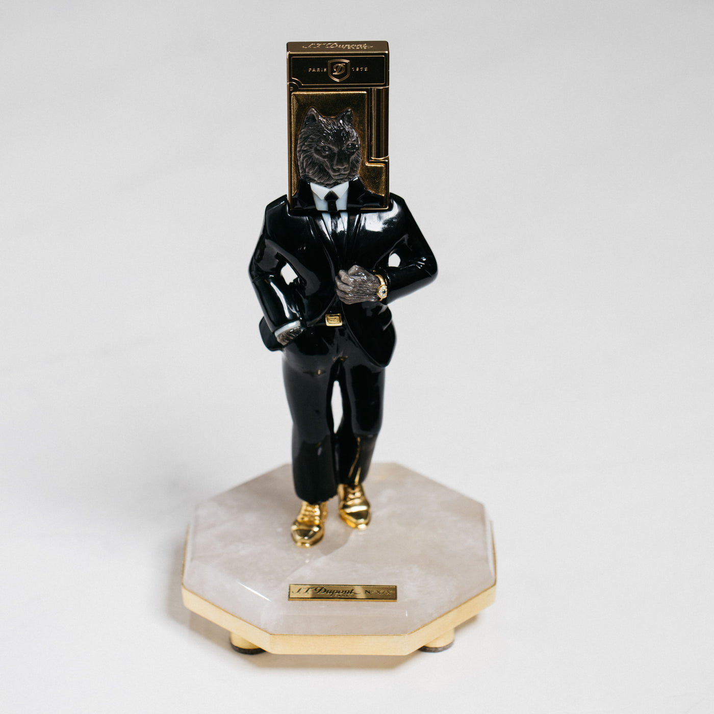 ST Dupont Stones of Fortune Investor Wolf Lighter & Sculpture