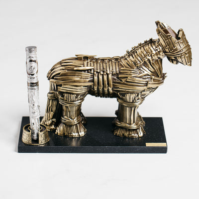 ST Dupont Haute Creation Cheval de Trois Trojan Horse Fountain Pen & Base