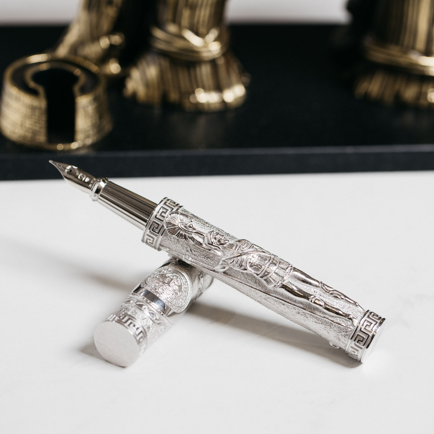 ST Dupont Haute Creation Cheval de Trois Trojan Horse Fountain Pen & Base