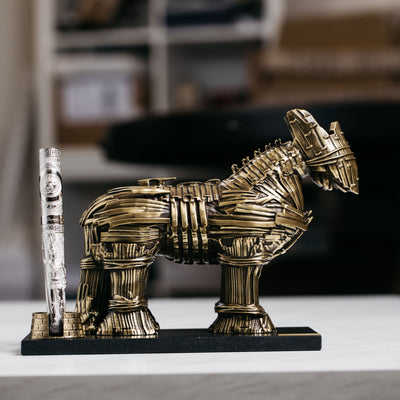 ST Dupont Haute Creation Cheval de Trois Trojan Horse Fountain Pen & Base