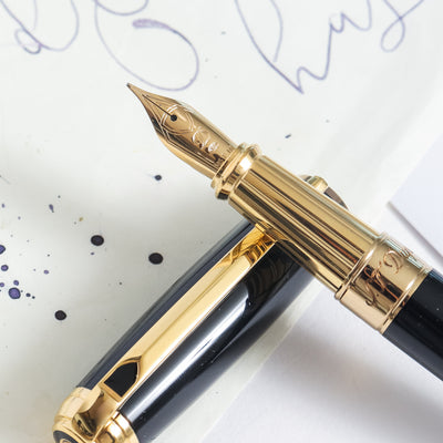 ST Dupont Line D Large Black & Gold Fountain Pen