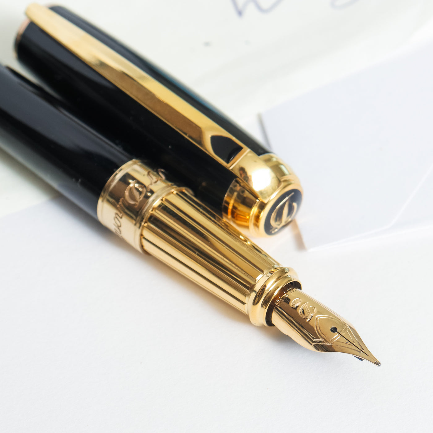 ST Dupont Line D Large Black & Gold Fountain Pen