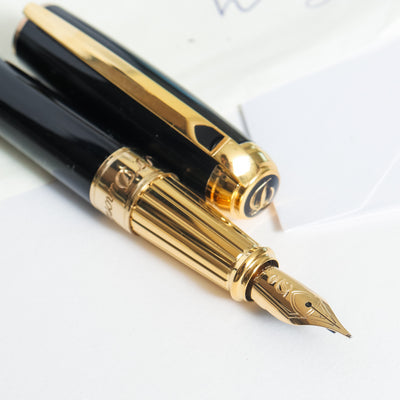 ST Dupont Line D Large Black & Gold Fountain Pen