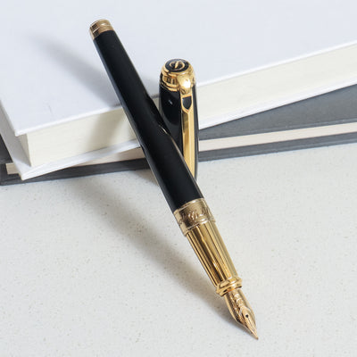 ST Dupont Line D Large Black & Gold Fountain Pen