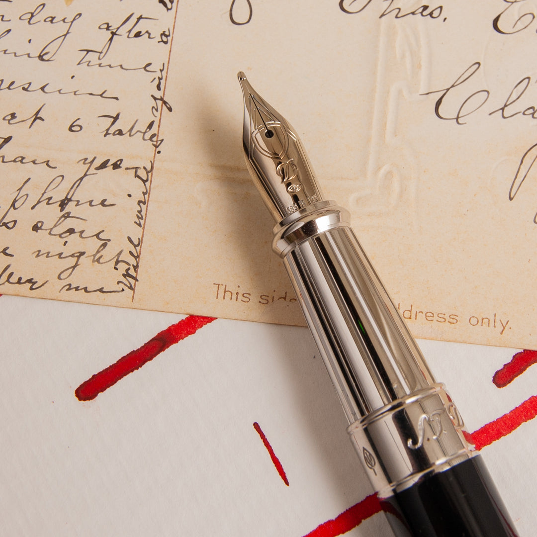 ST Dupont Line D Large Black & Palladium Fountain Pen – Truphae
