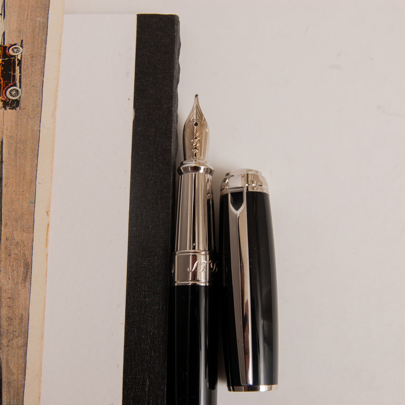 ST Dupont Line D Large Black & Palladium Fountain Pen