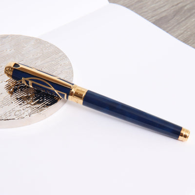ST Dupont Line D Large Blue Vitruvian Man Rollerball Pen Capped