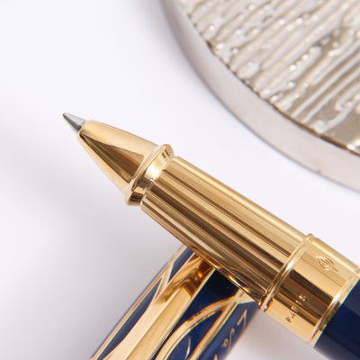ST Dupont Line D Large Blue Vitruvian Man Rollerball Pen Tip