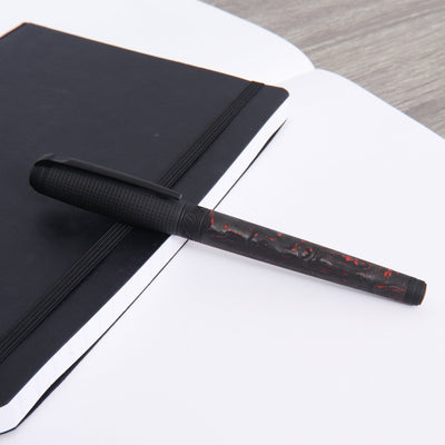 ST Dupont Line D Large Carbon Fiery Lava Rollerball Pen Capped