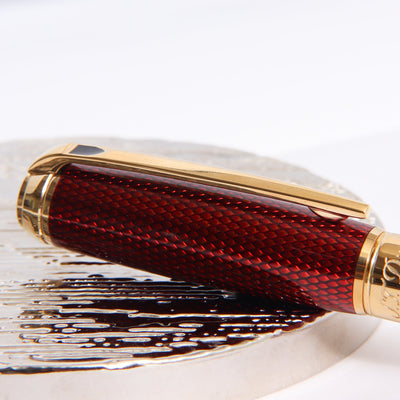 ST Dupont Line D Large Diamond Guilloche Ruby Rollerball Pen Clip