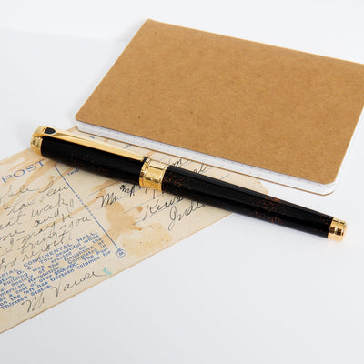 ST-Dupont-Line-D-Large-Gold-Dust-Fountain-Pen-Brown-Resin