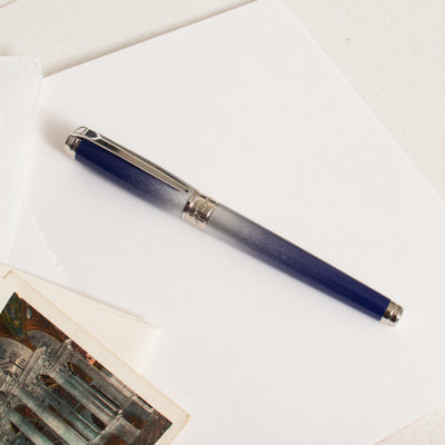 ST Dupont Line D Large Starburst Blue Fountain Pen