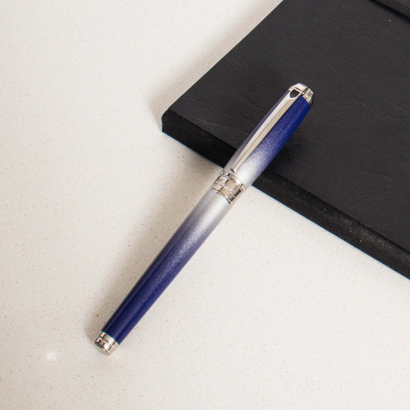 ST Dupont Line D Large Starburst Blue Fountain Pen