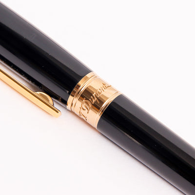 ST Dupont Line D Medium Black Gold Fountain Pen Center Band