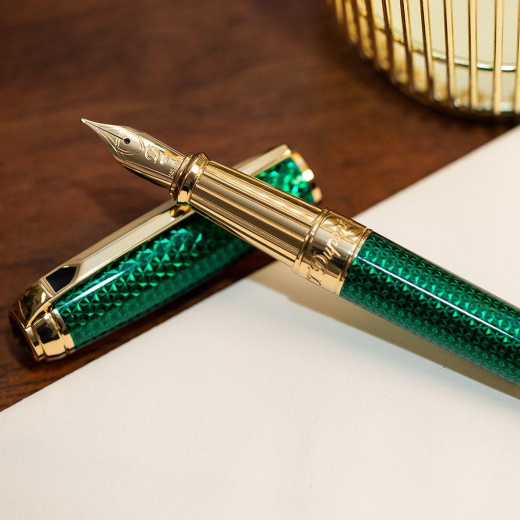 ST Dupont Line D Large Firehead Guilloche Fountain Pen