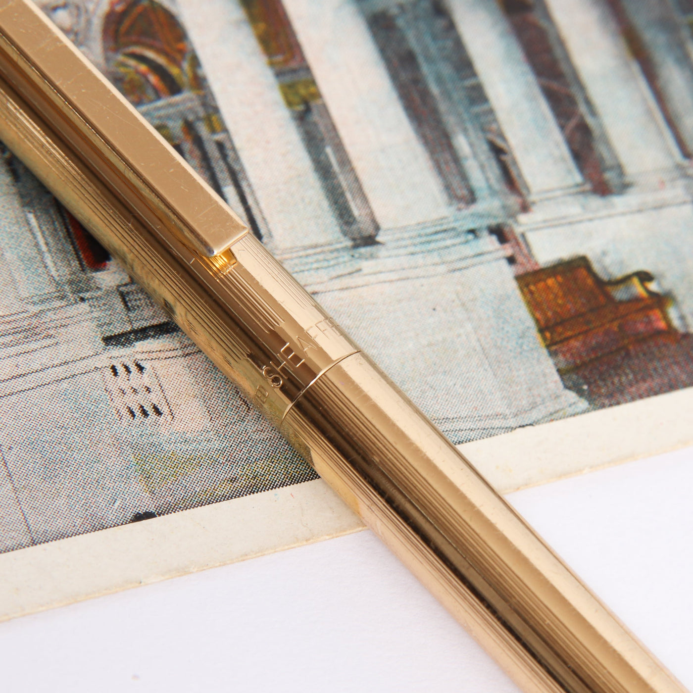 Sheaffer TRZ Gold Electroplated Ballpoint Pen - Preowned Logo