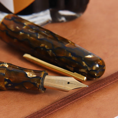 Stipula Etruria Champagne Celluloid Fountain Pen Nib Details