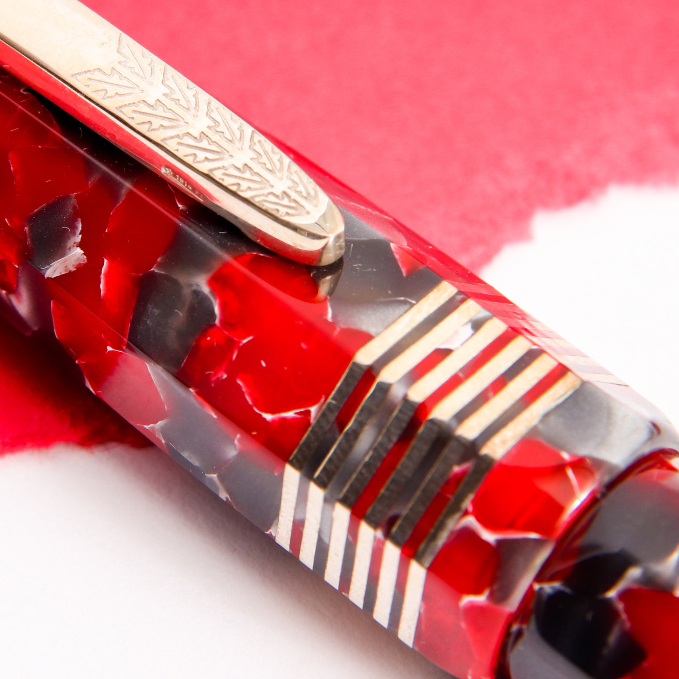 Stipula Etruria Faceted Red Currant Fountain Pen Clip